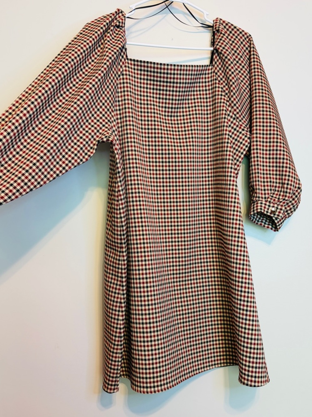 Zara Red, Black and Cream Gingham Mini Dress - Picture 2 of 8